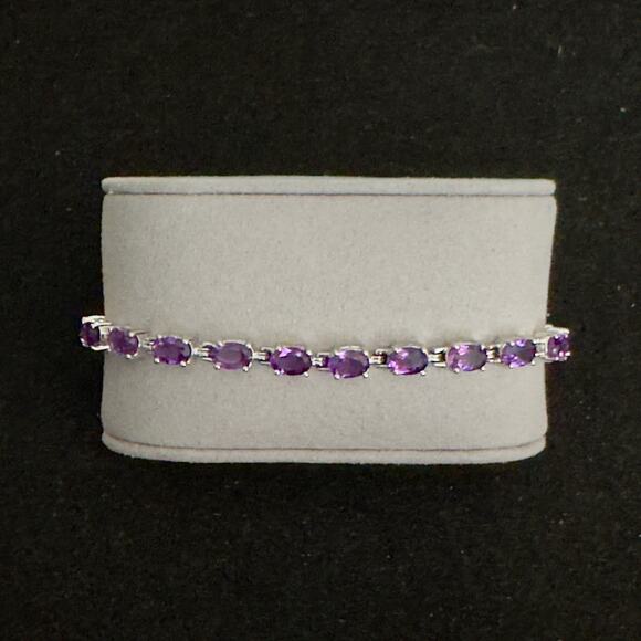 Beautiful Genuine Amethyst Bracelet 7.25in, 4.5mm 7.98ctw~Retail $1300~NEW - Picture 13 of 14